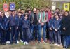 Lawrence Public School students and school management posing alongwith ex student and ace cricketer Abdul Samad in Jammu.
