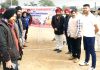 Dignitaries and players during inauguration of '550th Years Celebration Cup' at Jammu on Sunday.