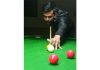 Saksham Gupta aiming at target during his match at Billiards Hall, MA Stadium Jammu on Saturday. (Excelsior/Rakesh)