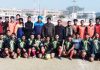 Officials of DYSS, Sports Council and members of DFA Jammu posing with teams at Mini Stadium, Parade in Jammu on Tuesday.