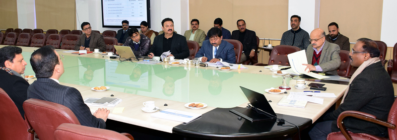 Lt Governor Girish Chandra Murmu chairing a meeting in Jammu on Wednesday. Lt Governor Girish Chandra Murmu chairing a meeting in Jammu on Wednesday.