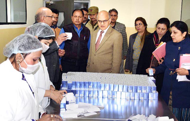 Advisor K K Sharma during visit to an Industrial unit at Bari Brahmana on Monday. Advisor K K Sharma during visit to an Industrial unit at Bari Brahmana on Monday.