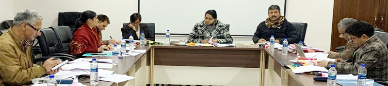 Commissioner Secretary School Education Department, Sarita Chauhan chairing a meeting in Jammu on Friday. Commissioner Secretary School Education Department, Sarita Chauhan chairing a meeting in Jammu on Friday.
