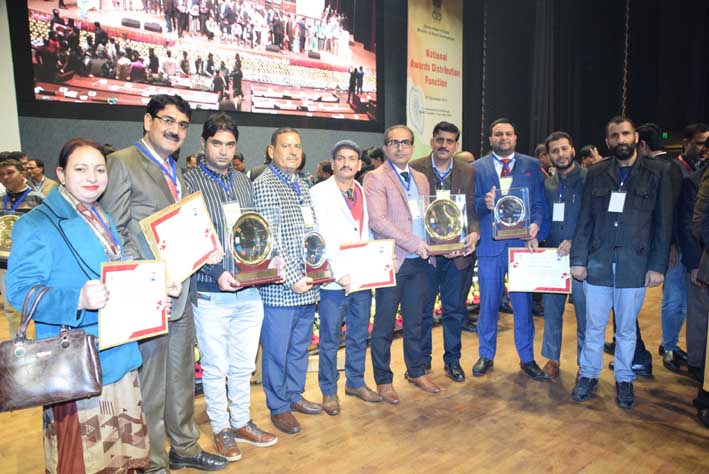 Officers of J&K Rural Development Department posing with their awards and certificates at New Delhi. Officers of J&K Rural Development Department posing with their awards and certificates at New Delhi.
