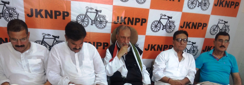 NPP leaders at Working Committee meeting in Jammu on Tuesday. NPP leaders at Working Committee meeting in Jammu on Tuesday.