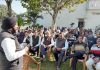 Former Minister, Manjit Singh addressing party workers at Vijaypur in Samba district.