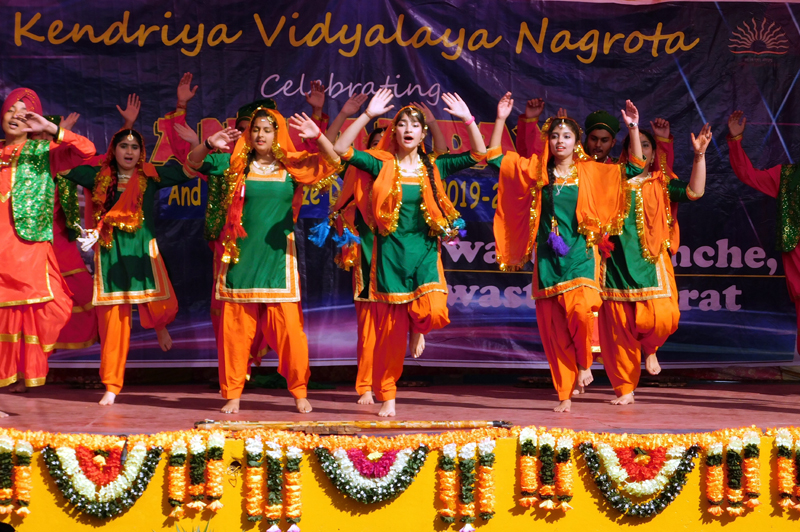 Students presenting cultural item while celebrating Annual Day at KV Nagrota on Tuesday. Students presenting cultural item while celebrating Annual Day at KV Nagrota on Tuesday.
