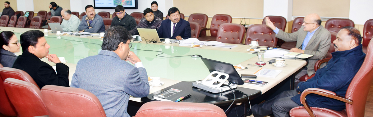 Lt Governor G C Murmu chairing a meeting on Tuesday. Lt Governor G C Murmu chairing a meeting on Tuesday.