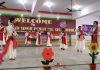 Students presenting colourful cultural item while celebrating Annual Sports Day at SGGSP Higher Sec School in Jammu.