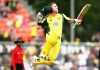 David Warner celebrating century during Australias big win over India in 1st ODI at Wankhade Stadium in Mumbai.
