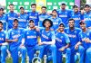 Indian players posing for photograph after defeating Netherlands.