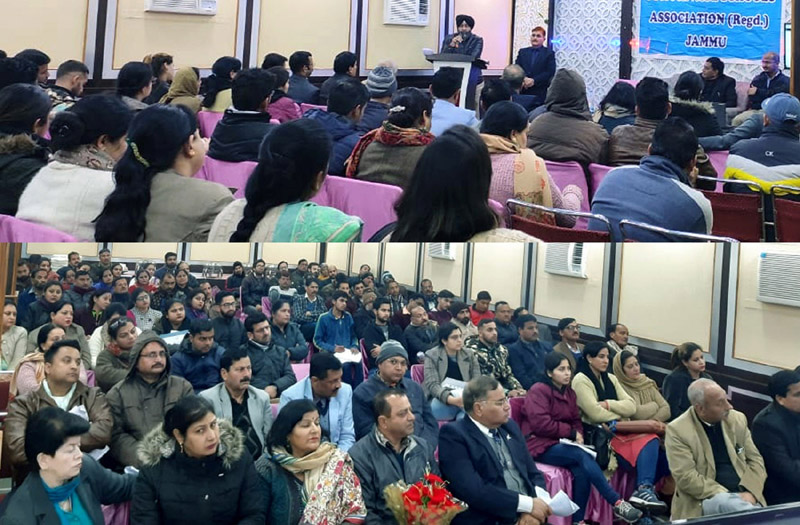 Employees of private schools attending an awareness camp of EPFO at Udhampur on Wednesday. Employees of private schools attending an awareness camp of EPFO at Udhampur on Wednesday.