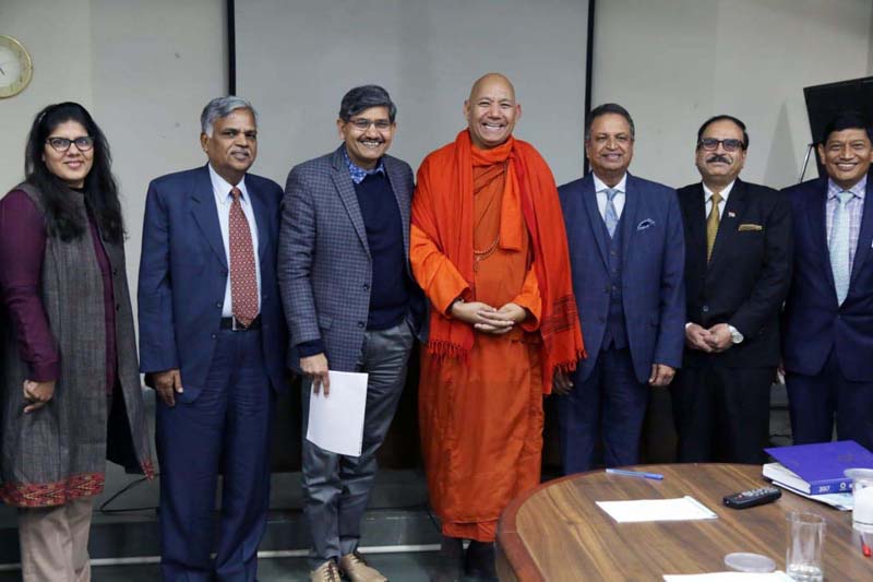 Dignitaries during a meeting on protection of Himalayas at New Delhi. -Excelsior/Morup Stanzin Dignitaries during a meeting on protection of Himalayas at New Delhi. -Excelsior/Morup Stanzin