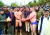 Winner being declared by the chief guest and other dignitaries at Panthal in Reasi.
