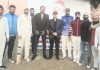 Winners posing along with chief guest, SSP RK BHat and other dignitaries in Jammu on Thursday.