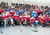 Top Ice Hockey players posing along with dignitaries and officials in Leh on Wednesday. -Excelsior/Morup Stanzin