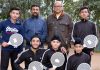 Selected J&K Speedball players posing for group photograph before leaving for Palampur on Thursday.
