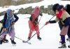 Players in action during Ice Hockey Championship in Kargil. -Excelsior/Basharat Ladakhi