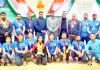 J&K Power Lifting team posing along with Secretary Sports Council in Jammu on Thursday.