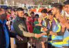 DySP Operations, Munish Sharma interacting with the players at Poonch on Friday.