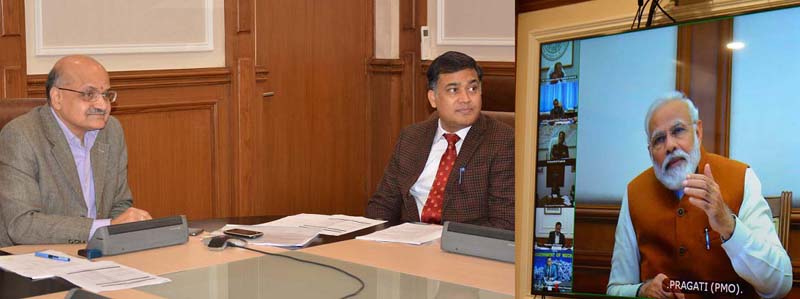 Chief Secretary BVR Subrahmanyam participating in PM’s video conference. Chief Secretary BVR Subrahmanyam participating in PM’s video conference.