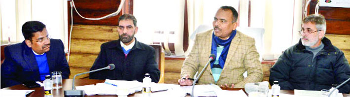 Secretary FCS&CA, Pandurang Kondbarao Pole chairing a meeting at Srinagar on Monday. Secretary FCS&CA, Pandurang Kondbarao Pole chairing a meeting at Srinagar on Monday.