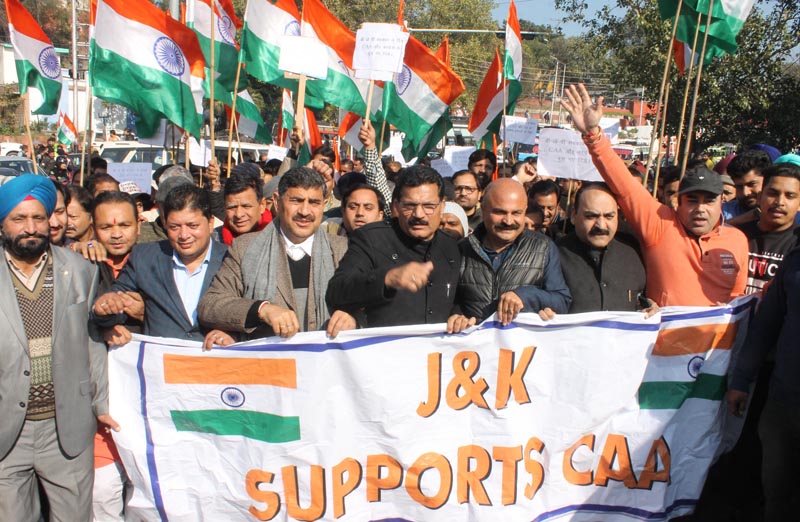 BJP OBCs Morcha taking out pro-CAA rally in Jammu on Thursday. BJP OBCs Morcha taking out pro-CAA rally in Jammu on Thursday.
