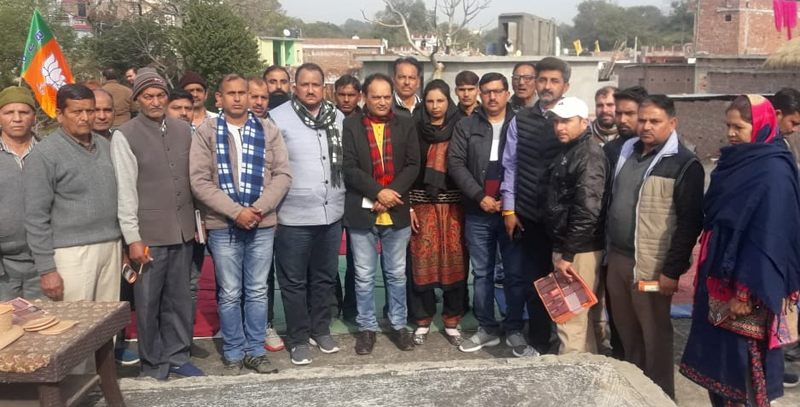 BJP leaders during a meeting at Samba on Thursday. BJP leaders during a meeting at Samba on Thursday.