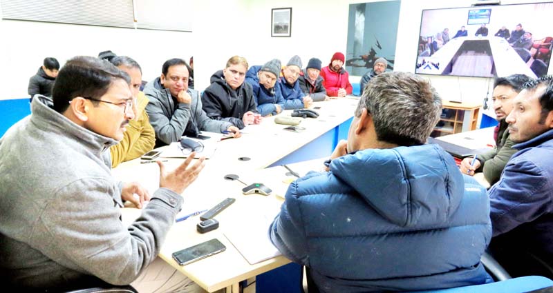 Secretary Education Ladakh, Saugat Biswas chairing a meeting on Saturday. Secretary Education Ladakh, Saugat Biswas chairing a meeting on Saturday.