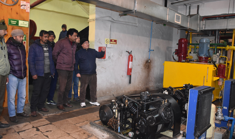 CEC LAHDC, Kargil Feroz Ahmed Khan taking stock of functioning of Chutak Hydel Project on Thursday. CEC LAHDC, Kargil Feroz Ahmed Khan taking stock of functioning of Chutak Hydel Project on Thursday.