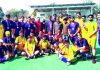 Winners of Intra-Zone (A) Hockey title posing along with dignitaries and officials in Jammu on Tuesday.