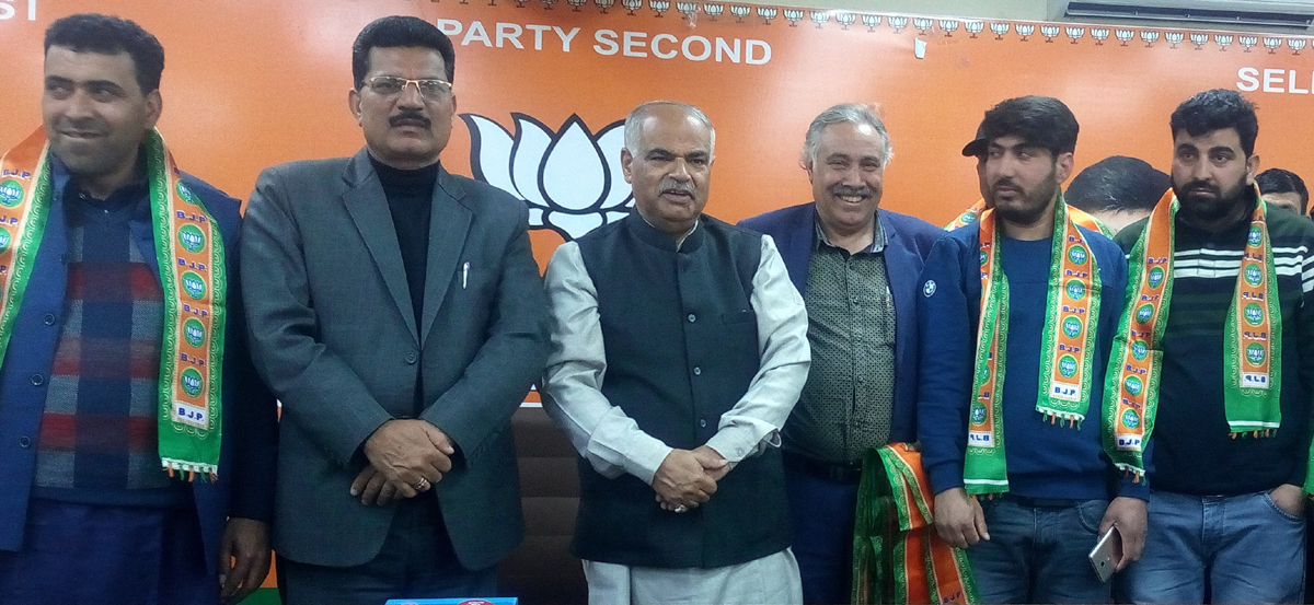 BJP leaders at a function in Jammu on Saturday. BJP leaders at a function in Jammu on Saturday.