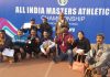 Veteran athletes after winning medals in 41st National Masters Athletics Championship.