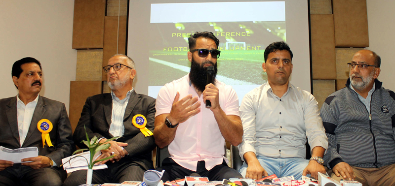 J&K International footballers addressing media persons in Jammu on Wednesday. -Excelsior/Rakesh J&K International footballers addressing media persons in Jammu on Wednesday. -Excelsior/Rakesh
