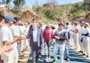 Former MLA Balwant Singh Mankotia interacting with players during a match of Cricket Tournament under Khelo India in Udhampur.