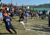 Players in action during a Tug of War match at Govt PG College in Rajouri.