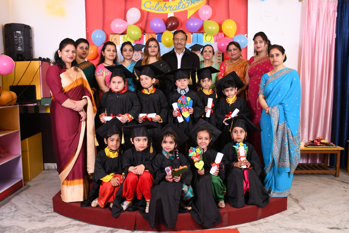 Children in colourful attires posing along with dignitaries and school management during Annual Convocation at Mothers Pride in Jammu. Children in colourful attires posing along with dignitaries and school management during Annual Convocation at Mothers Pride in Jammu.