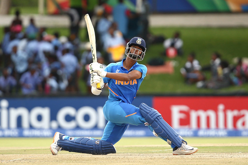 Yashasvi Jaiswal executes a shot during his unbeaten knock of 105 runs against Pakistan in U-19 World Cup semifinals at Potchefstroom in SA. Yashasvi Jaiswal executes a shot during his unbeaten knock of 105 runs against Pakistan in U-19 World Cup semifinals at Potchefstroom in SA.