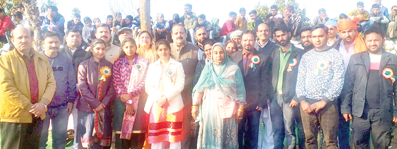 Staff and students of Chandi PS posing along with Devender Singh Rana, Provincial President NC during Annual Day Function on Monday. Staff and students of Chandi PS posing along with Devender Singh Rana, Provincial President NC during Annual Day Function on Monday.