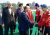 Dignitaries of the event interacting with Hockey players at KK Hakku Hockey Stadium, Jammu.