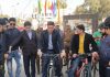 Cyclists ready to go during Big Street Green Carnival organised by Patnitop Gondola in Jammu.