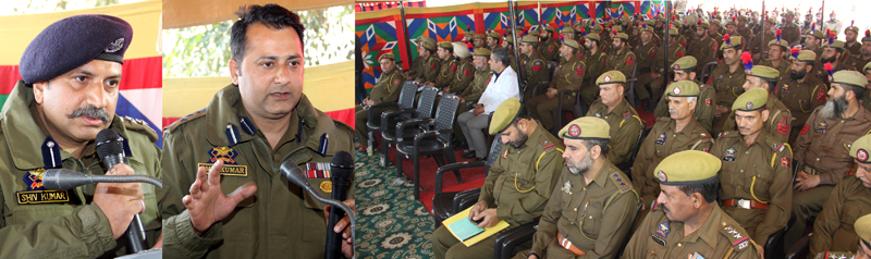 DIG Amit Kumar expressing his views during meeting at JKAP-8th Battalion Miran Sahib Jammu. Commandant JKAP-8th Battalion Shiv Kumar is also seen in the picture. DIG Amit Kumar expressing his views during meeting at JKAP-8th Battalion Miran Sahib Jammu. Commandant JKAP-8th Battalion Shiv Kumar is also seen in the picture.