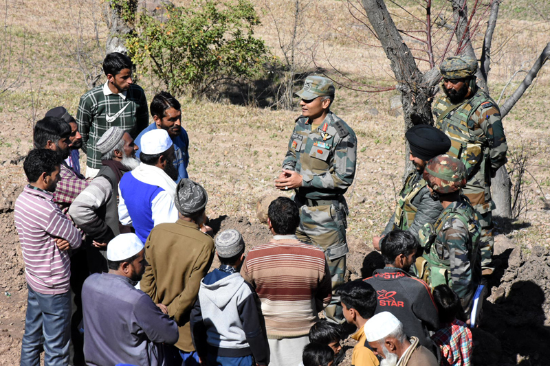 Army alongwith villagers during development of playground on Thursday. Army alongwith villagers during development of playground on Thursday.
