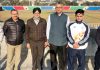 J&K Weightlifting team posing along with Ravi Singh, Divisional Sports Officer of JKSC at Jammu.
