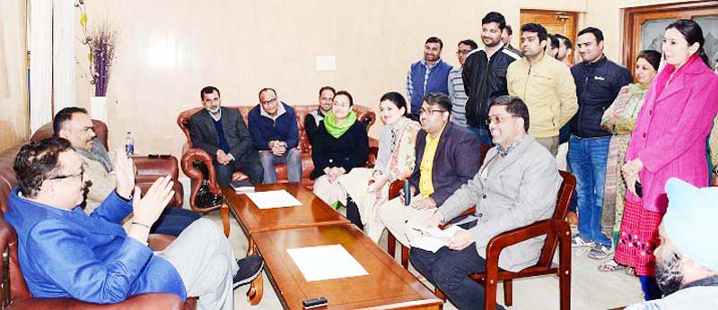 Administrative Secretaries Navin Choudhary and P K Pole interacting with a delegation. Administrative Secretaries Navin Choudhary and P K Pole interacting with a delegation.