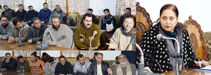 Secretary, Rural Development and Panchayati Raj Sheetal Nanda interacting with deputations on Tuesday. Secretary, Rural Development and Panchayati Raj Sheetal Nanda interacting with deputations on Tuesday.