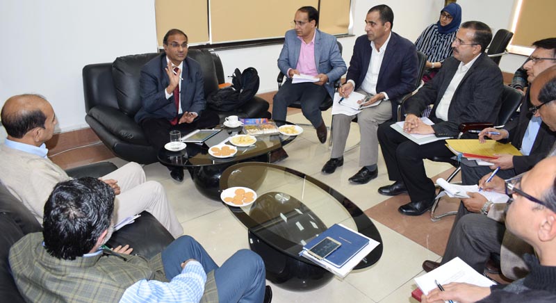 Union Joint Secretary Hukum Singh chairing a meeting in Jammu on Tuesday. Union Joint Secretary Hukum Singh chairing a meeting in Jammu on Tuesday.