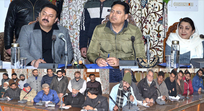 Commissioner Secretary, School Education Hirdesh Kumar interacting with delegations in Srinagar on Wednesday. Commissioner Secretary, School Education Hirdesh Kumar interacting with delegations in Srinagar on Wednesday.