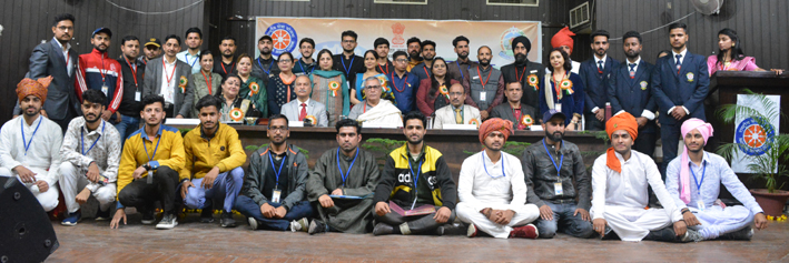 Advisor Farooq Khan, VC JU Prof Manoj Dhar and participants of National Integration Camp posing for group photograph. Advisor Farooq Khan, VC JU Prof Manoj Dhar and participants of National Integration Camp posing for group photograph.