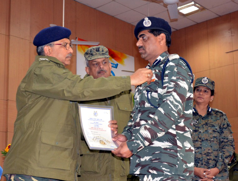 DG CRPF, Dr AP Maheshwari felicitating Force men for successful Nagrota operation on Saturday. DG CRPF, Dr AP Maheshwari felicitating Force men for successful Nagrota operation on Saturday.